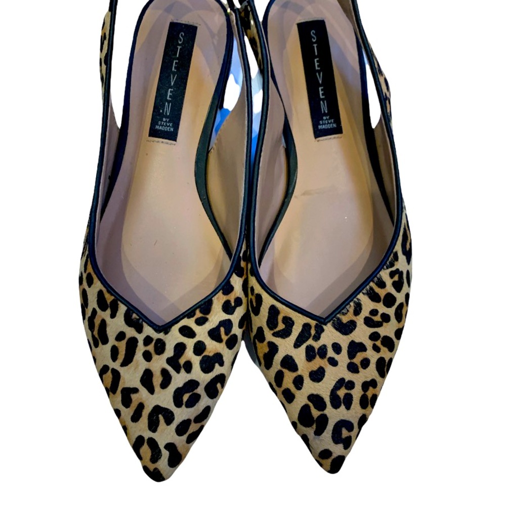 Steve Madden Real Leopard calf hair sandals.